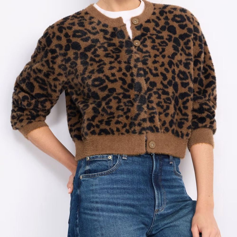 NWT (size small) LINE AND DOT Monroe Leopard Cardigan
